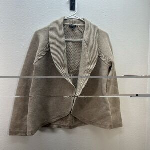 Talbots Cardigan Sweater Womens Large Petite Shawl Collar Wool Quiet Luxury Cozy